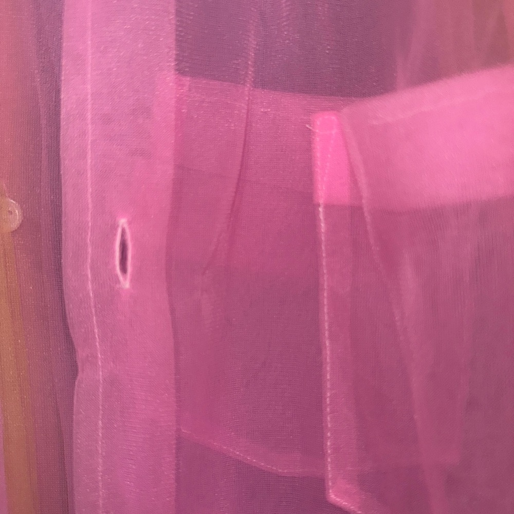 Comme des Garcons Sheer Blue, Pink and Yellow Shirt - Picture 9 of 12
